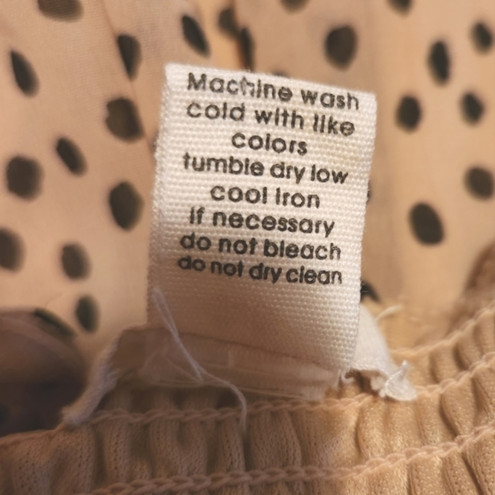 New Japna Tan Colored Polka Dot Romper Dress size M Spring Summer - Picture 7 of 9